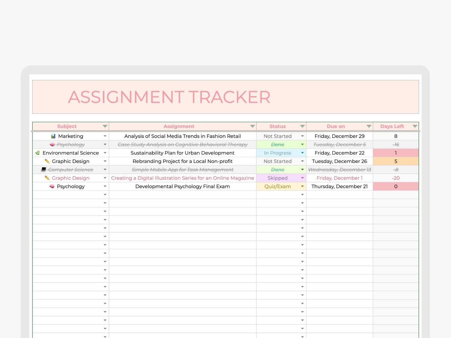 Assignment Tracker youplanners Assignment Tracker youplanners