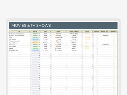 Movie &amp; TV Show Tracker