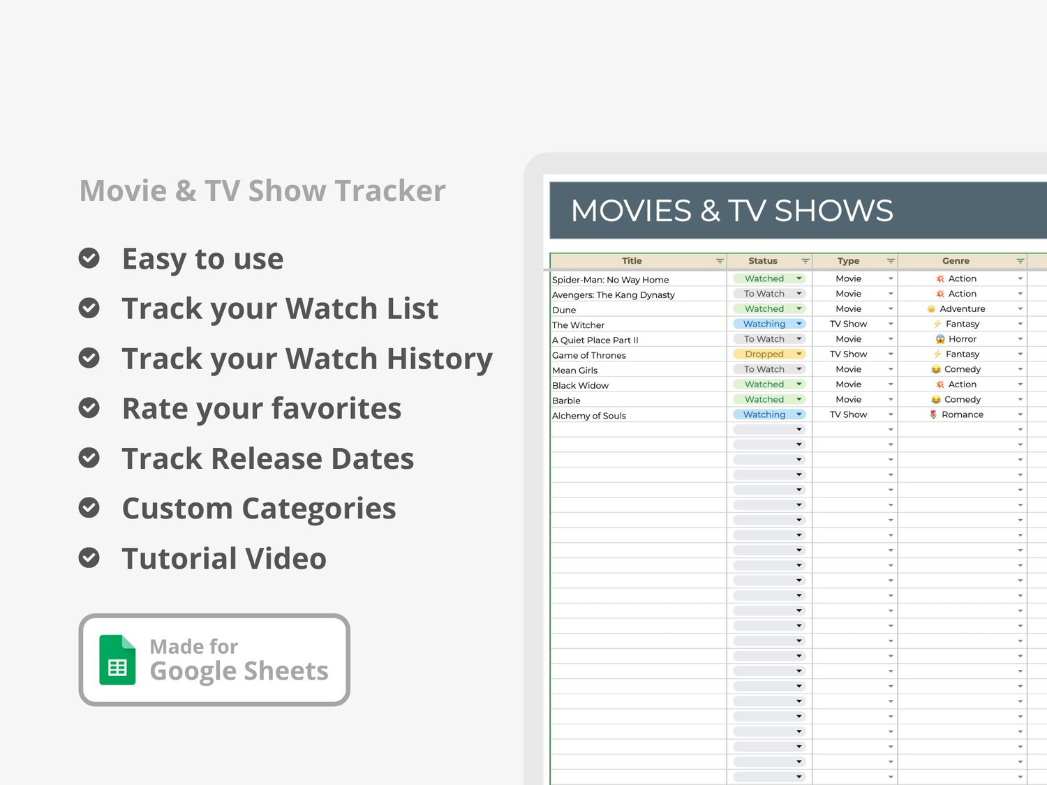 Movie &amp; TV Show Tracker
