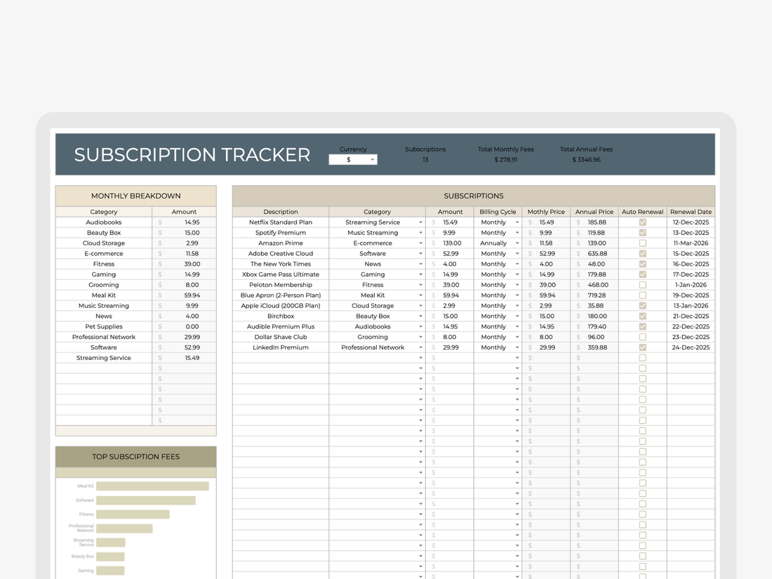 Subscription Tracker