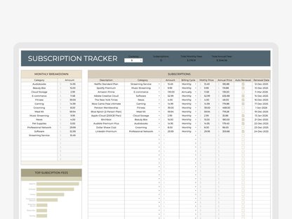 Subscription Tracker
