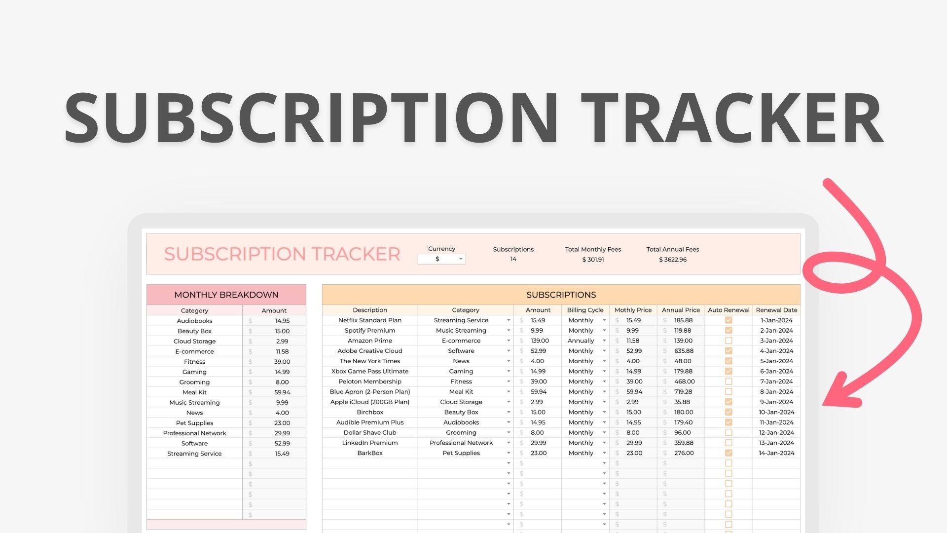 Load video: Subscription Tracker Tutorial Video